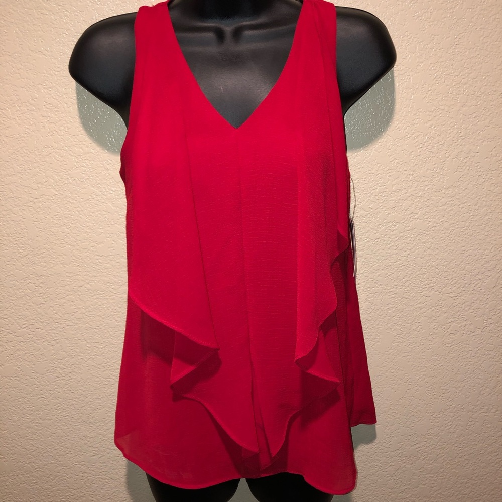Red sleeveless blouse NWT